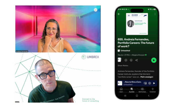 Andreia Fernandes, founder of the Portfolio Career Institute, on the Unleashed podcast about portfolio careers